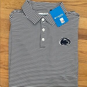 Columbia Navy and White Striped Penn State Polo